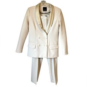 Pinko White Double Breasted Blazer Pant Set Size 2/4